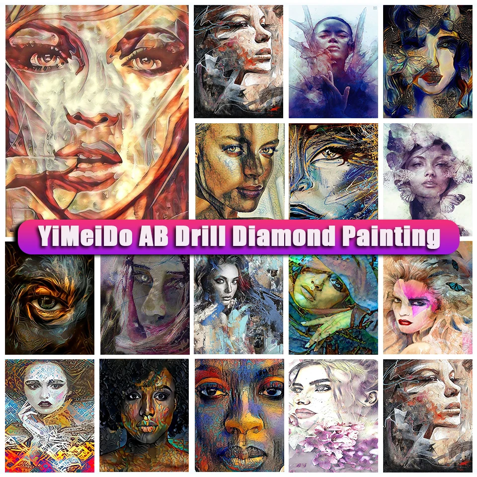 

YiMeido Zipper Bag DIY 5D AB Diamond Painting Girl Full Diamond Embroidery portrait cartoon Mosaic Cross Stitch Kit Decoration