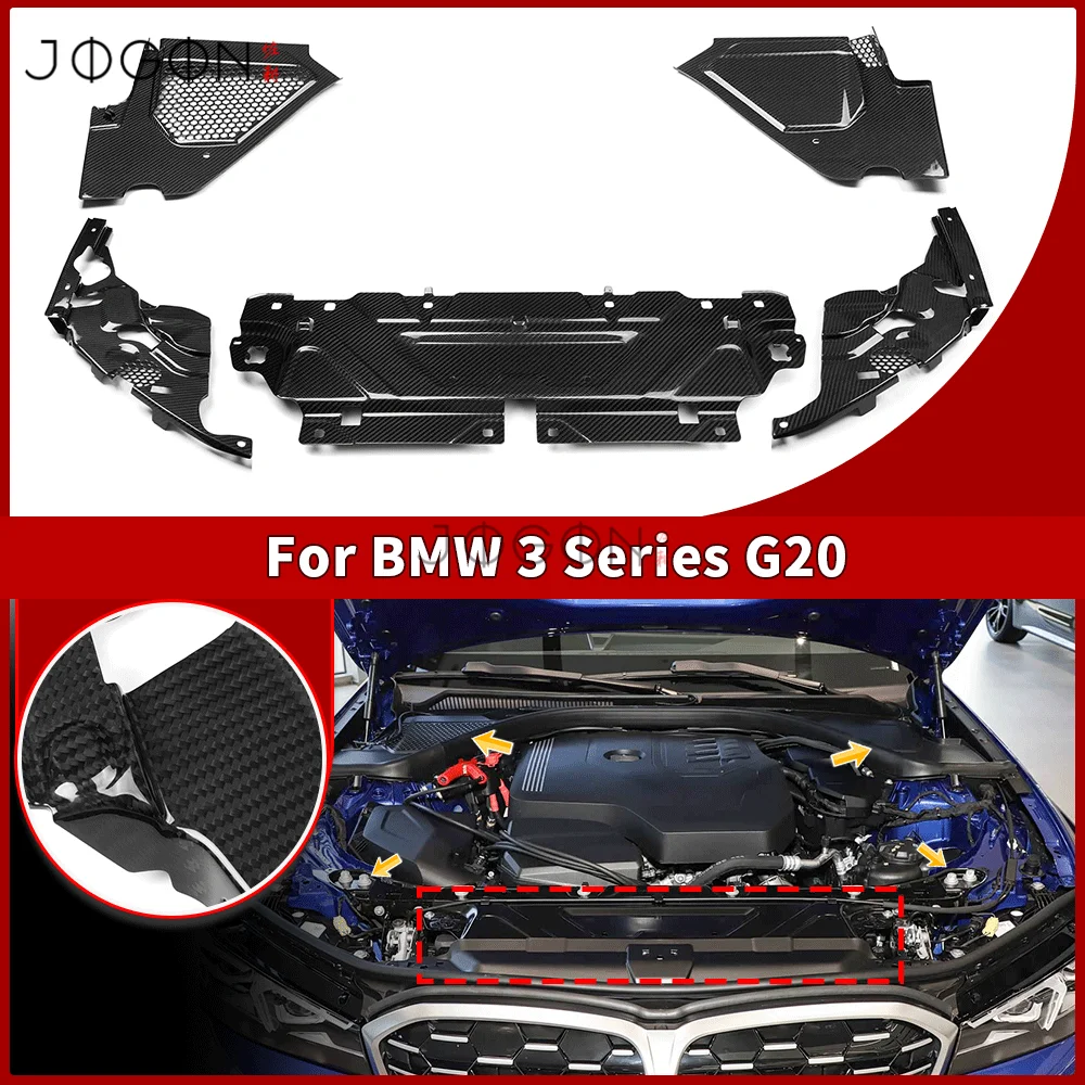 Фото Защитная накладка на радиатор и охлаждающую панель для BMW G20 G28 G22 2019+ из настоящего карбона, замена внешней отделки №1