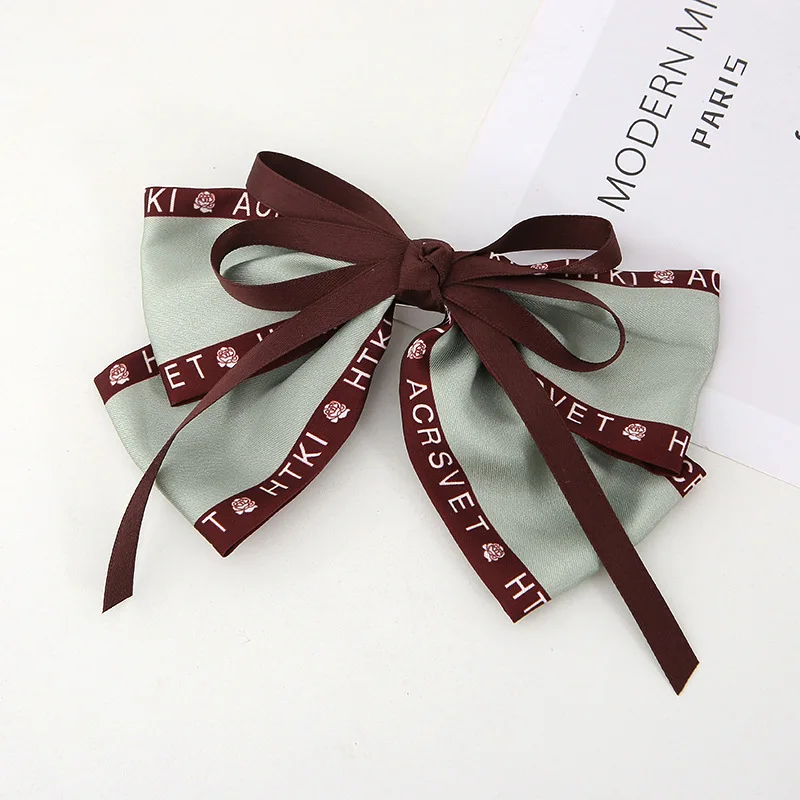 

Шпилька для волос с большим бантом и буквенным краем, японский и корейский стиль, пружинный зажим, аксессуар на голову