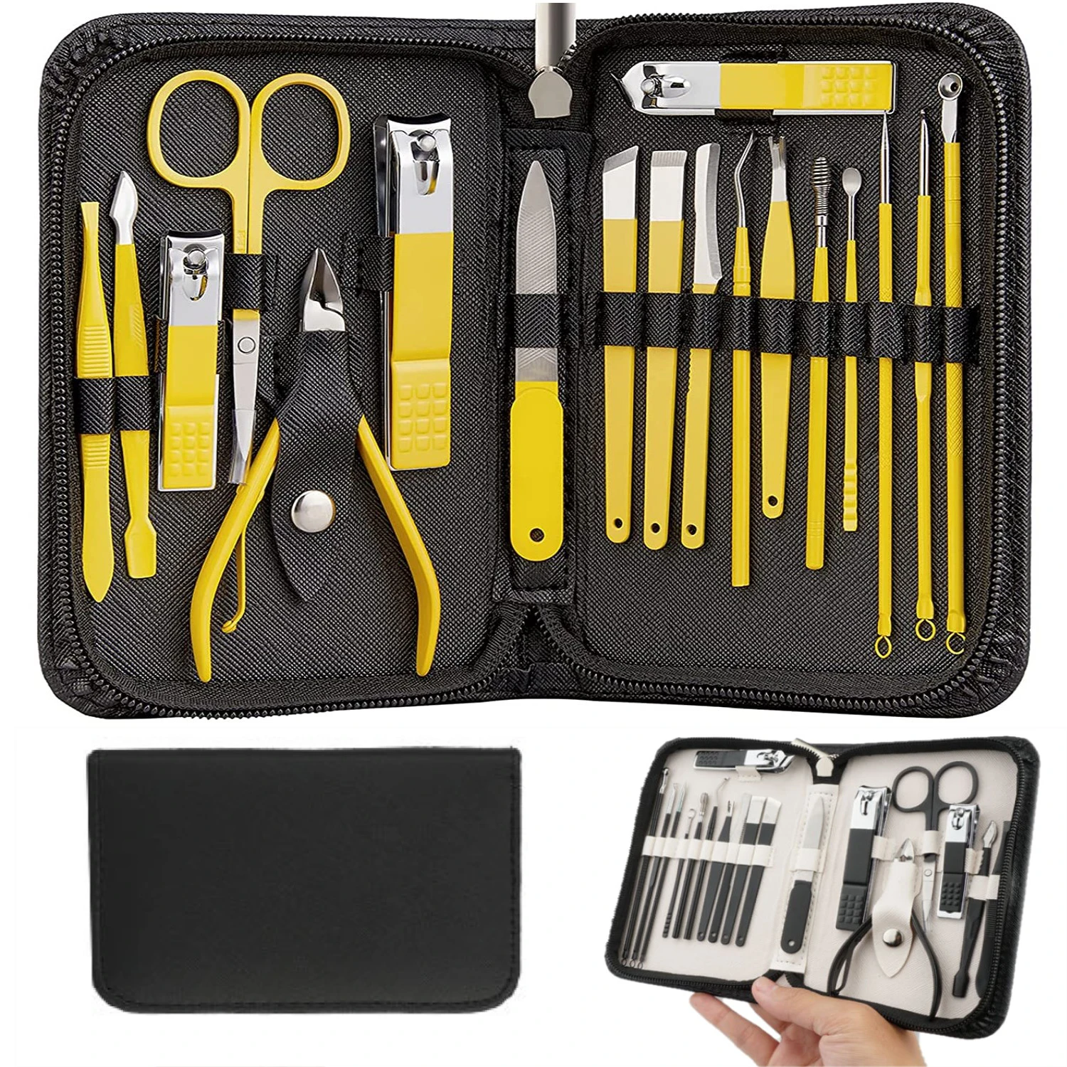 

Nail Clippers Set Cutting Pliers Stainless Steel Scissors Manicure Pedicure Tools Dead Skin Remove 9/18Pcs Yellow Color
