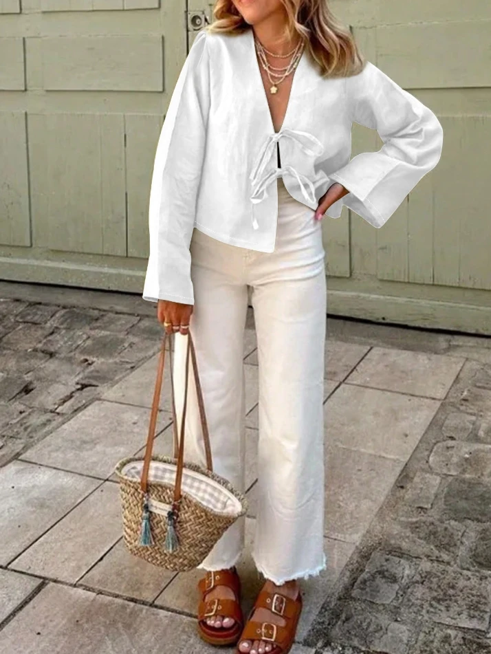 Женские блузки в социальном стиле осень-зима 2024 новейший частный сервер