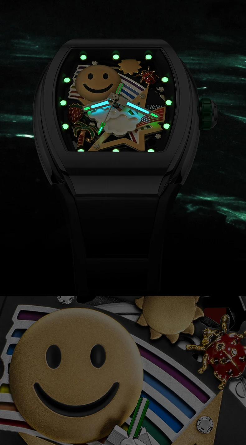 Мужские автоматические часы I &amp W 43 мм роскошные механические наручные