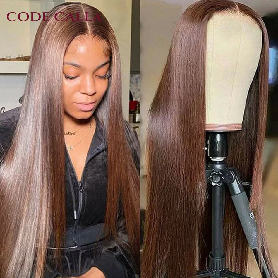 Chocolate Brown Lace Front Human Hair Wigs For Women Colored Human Hair Wigs Cheap T Part Lace Pre Plucked Remy Malaysian Wig