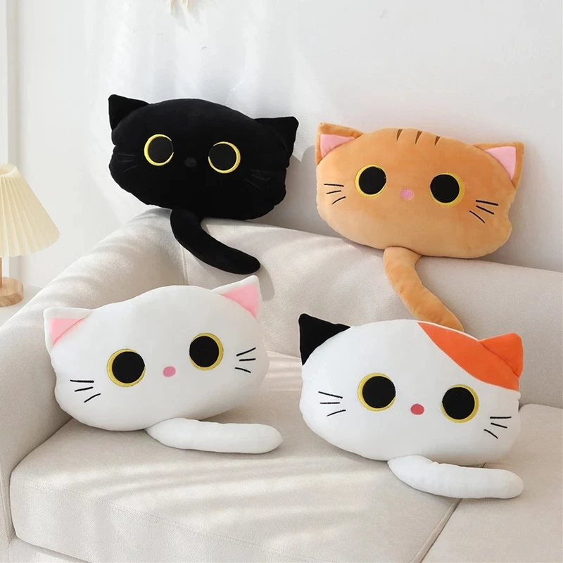 

Creative Cute Cat Head Car Chair Pillow Shoulder Pillow Waist Stuffed Lovely Cats Decor Soft Plushie Toy For Kids Gifts