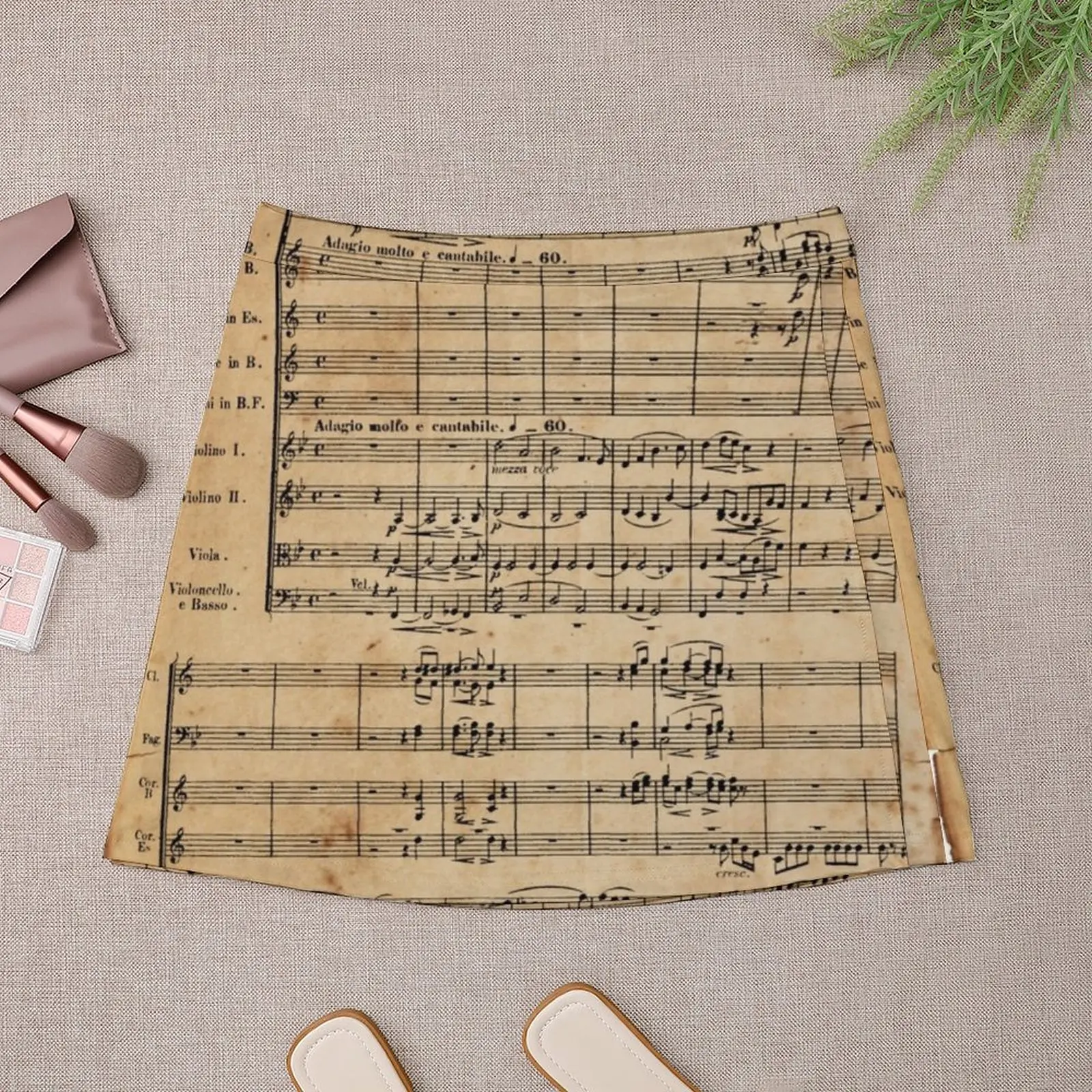 Мини-юбка Beethoven's 9 на старинной бумаге сказочные гранж скромные юбки для женщин