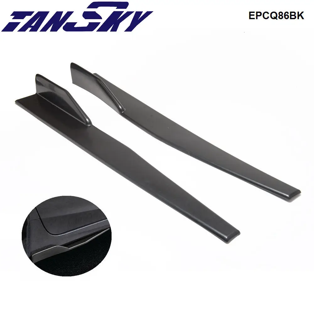 

2PCS/SET Black Car Side Anti-scratch Skirt Spoiler Rocker Splitters Kits EPCQ86BK