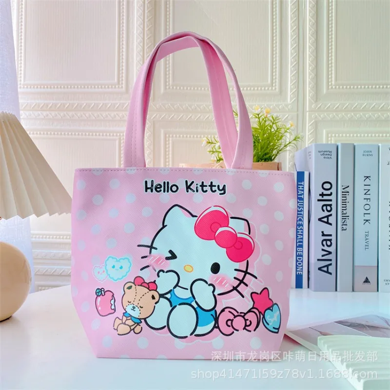 

Sanrio Cartoon Hello Kitty Kuromi Waterproof Widened Hand Carry Storage Bag Casual Outing Tote Bag Cinnamoroll Lunch Bag Gift