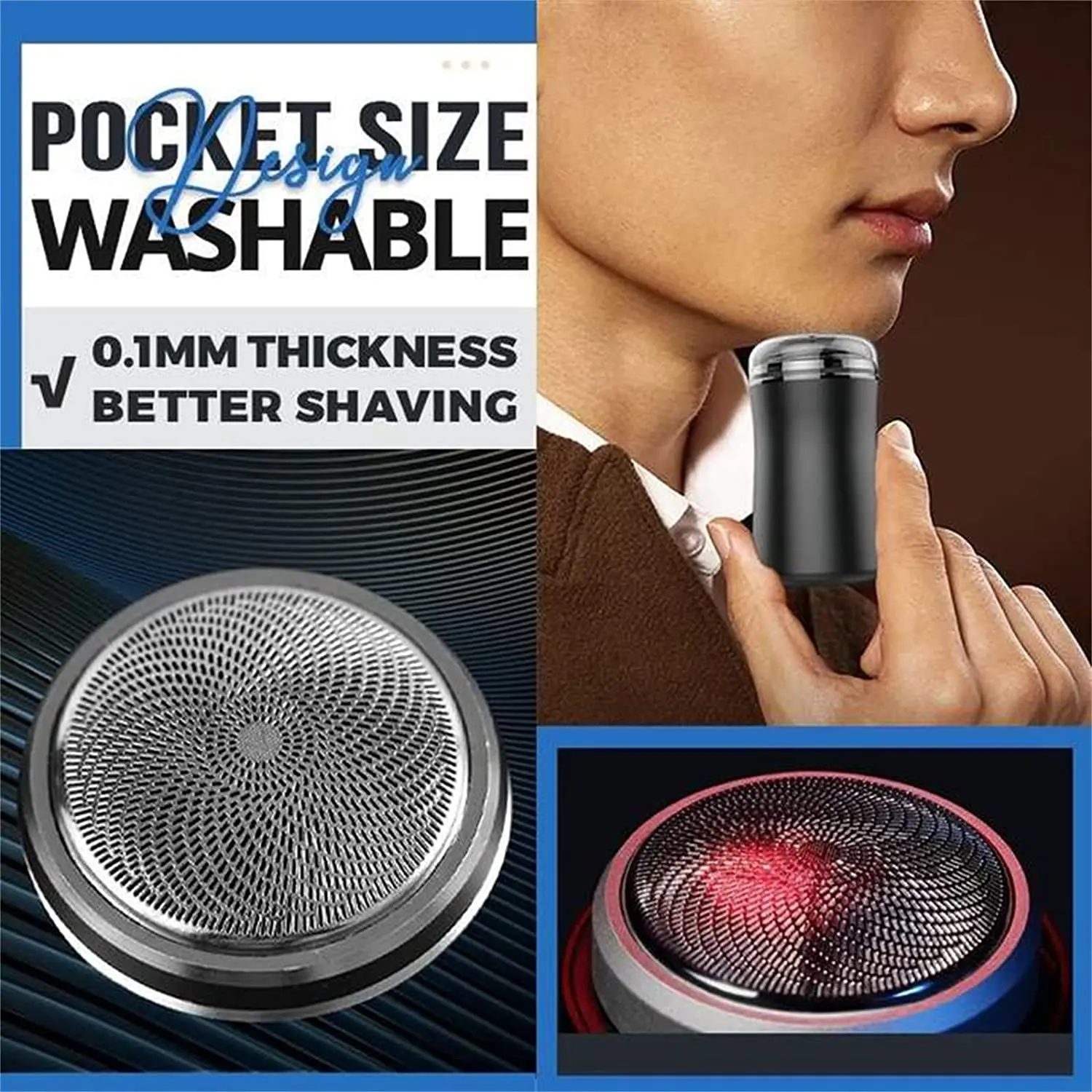 

Pocket Size Washable Electric Razor Rechargeable Waterproof Shaver Portable Husband Father Travel Fast Charging Beard Trimmer