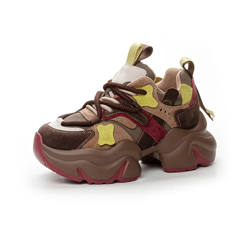 Кожаная повседневная обувь CLAIAMI женская резиновая спортивная на шнуровке