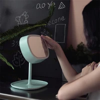 touch screen storage desktop led beauty makeup mirror 360 degree rotating usb charging smart dressing table lamp mirror
