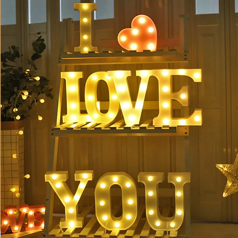 

Alphabet Letter LED Night Lights Number Lamp Decor Wedding House Party Room Birthday Wall Decoration Home Accessories Alphabet