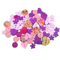 cartoon mixed wooden buttons kindergarten diy handmade decorative buttons childrens sweater buttons printing pattern buttons