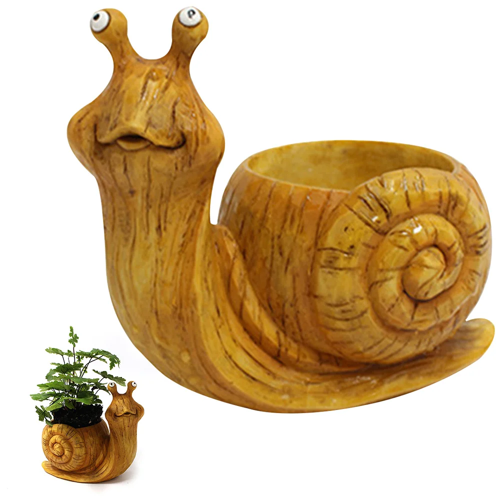 

Flower Pots Indoor Plants Planters Pots Plants Decor Tabletop Flowerpot Animal Decor Flower Pot Container Outdoor Snail Statue
