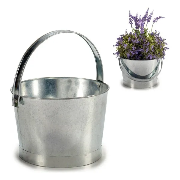 Bucket Silver Zinc (25 x 16 5 26 cm) | Дом и сад