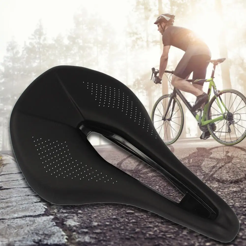 Седло Велосипедное амортизирующее дышащее из микрофибры кожаное обтекаемое