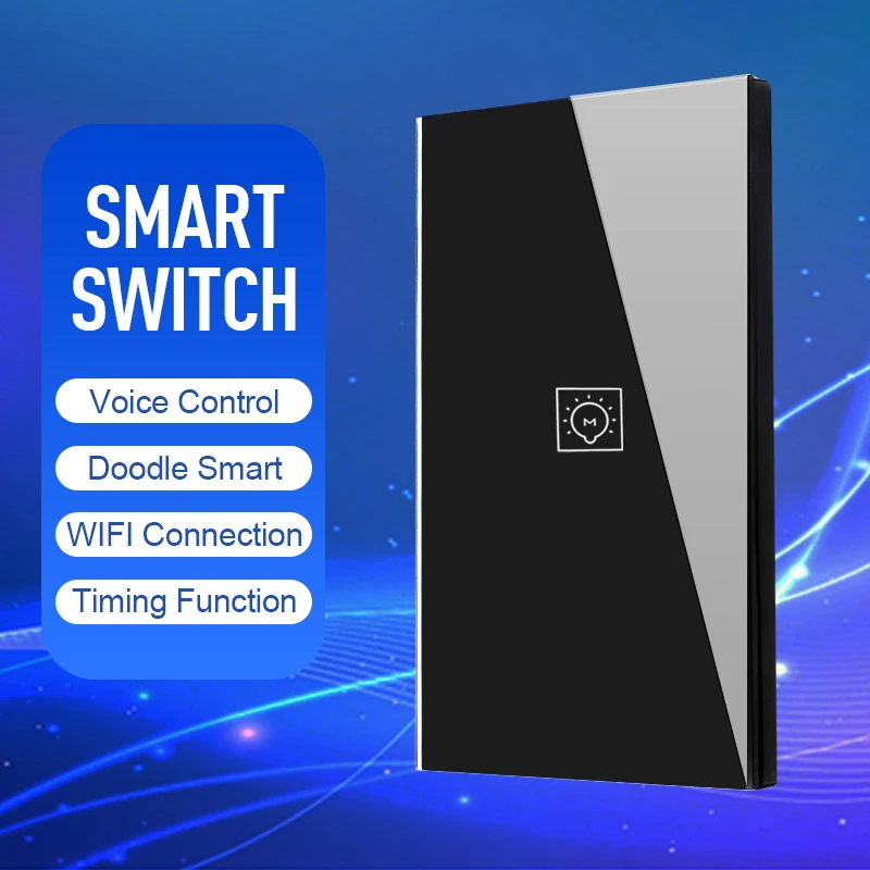 

Smart Switch 2.4ghz Google Voice Control Sensitive Touch Of Tempered Glass Timer Function Wireless Control Distance Switch