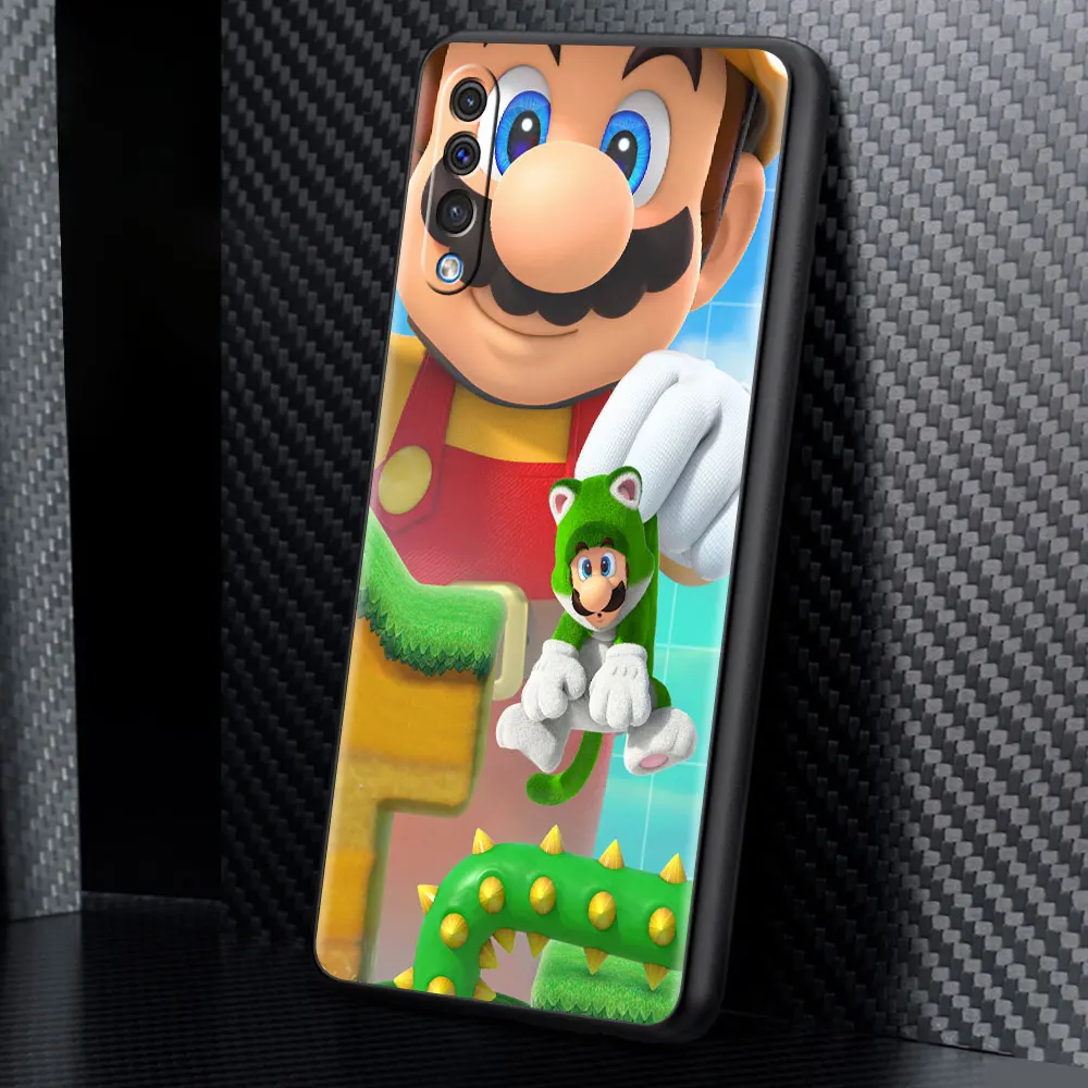 Черный чехол для Samsung Galaxy A52 A71 A12 A51 A50 M31 A70 A53 A10 смартфона M22 M51 M52 Super Mario Big Break |