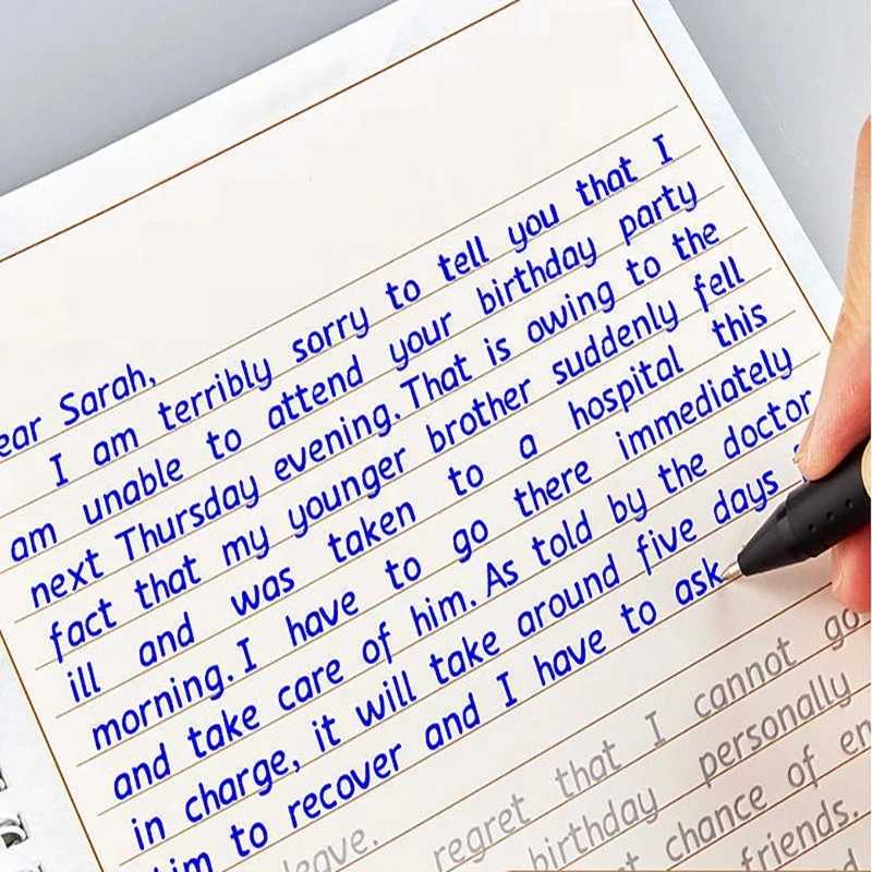 English Reusable Magic Book Copybook for Calligraphy Learning Alphabet Word Short Sentence Composition Handwriting Practice Book