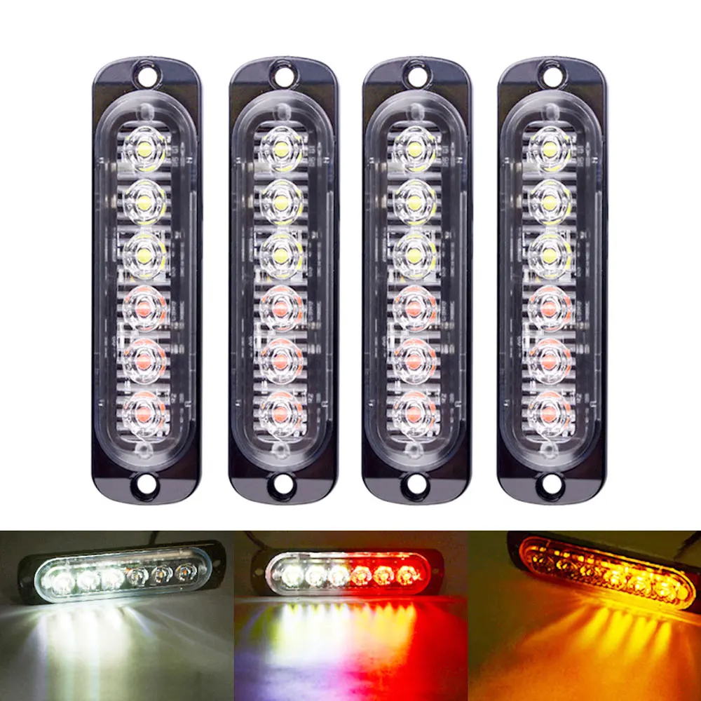 

10Pcs Strobe Warning Flashing Light LED Side Beacon Emergency Hazard Marker Grille Lamp Bar Truck Trailer Pickup Car Accessories