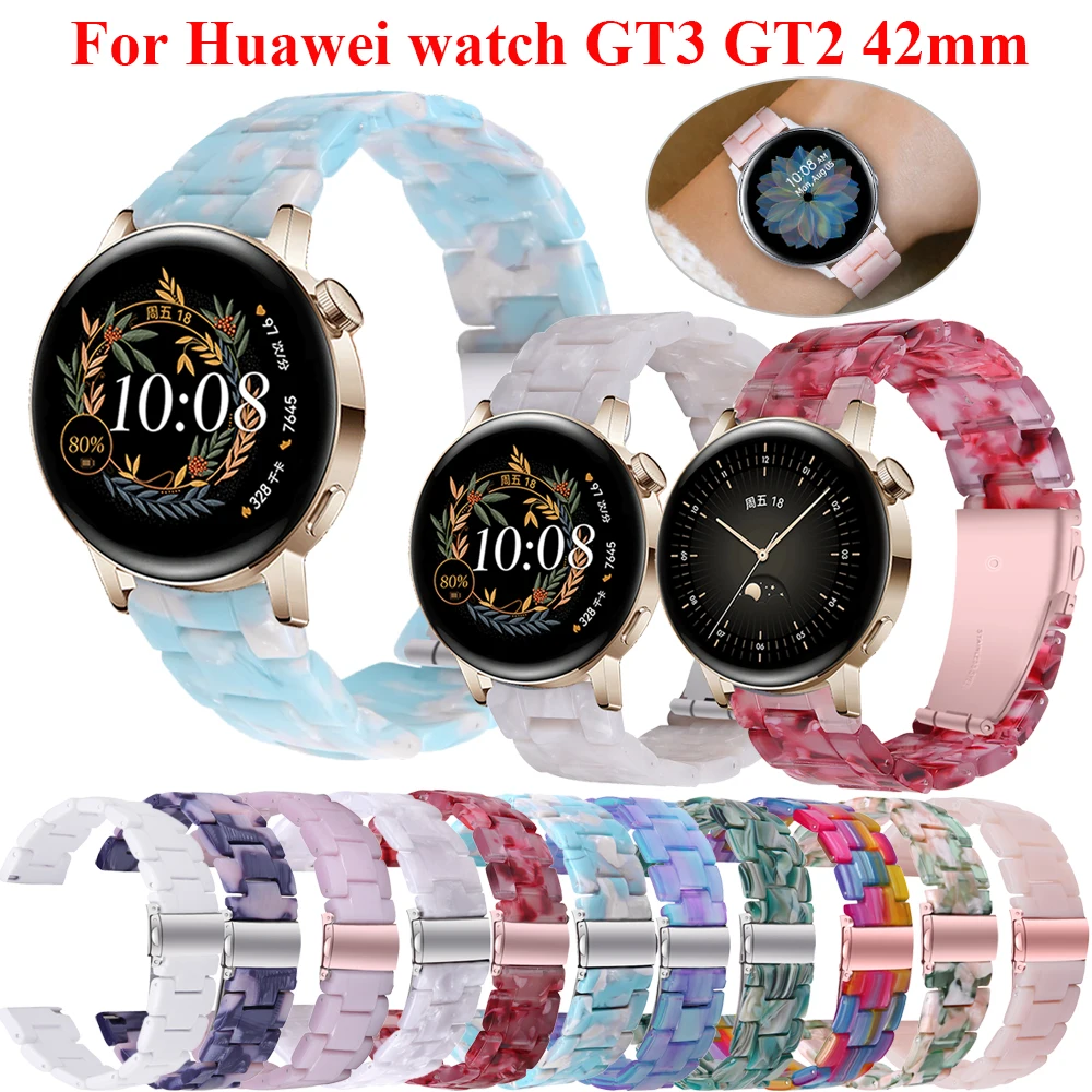 

20mm Watch Band For Huawei Watch GT2 GT3 42mm Smartwatch Resin Straps For Honor Magic watch2 42mm ES 2 Sport Wristbands Bracelet