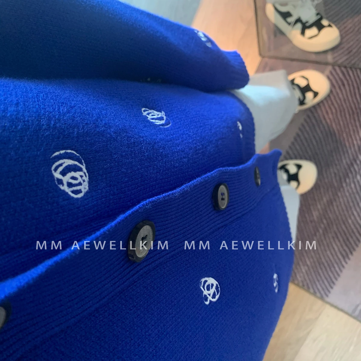 ADER ERROR Spring and Autumn New Men's and Women's Graffiti Thread Embroidery Wool Sweater Knitted Cardigan Coat Unisex