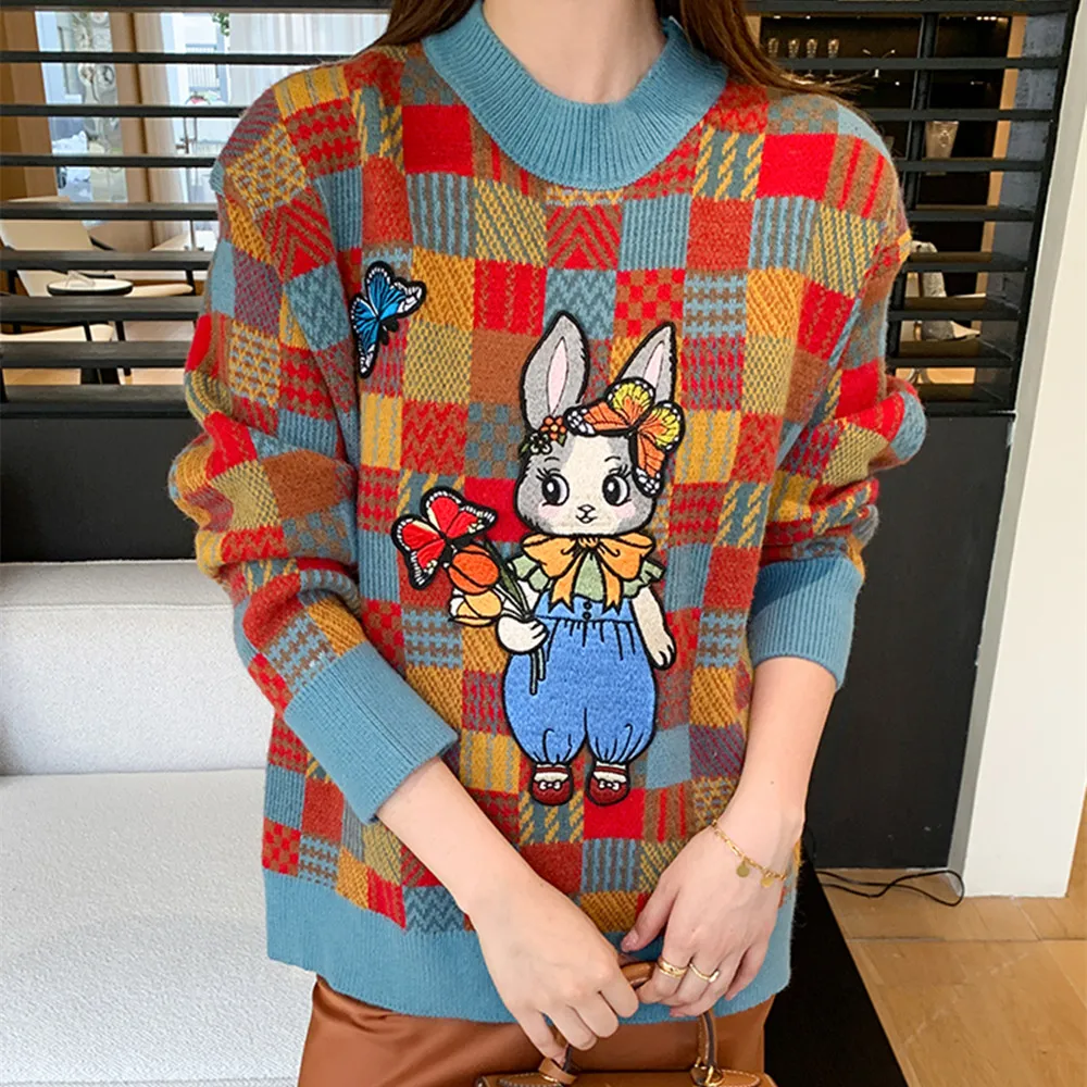 

Женский трикотажный свитер с длинным рукавом, в стиле ретро