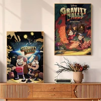 disney gravity falls movie posters kraft paper sticker home bar cafe aesthetic art wall painting