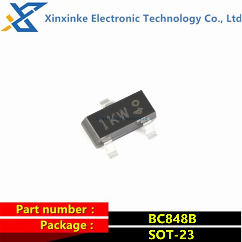

100PCS BC848B SOT-23 NPN Transistor 30V 100mA SMD Triode