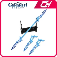 genshin impact 22cm water spear game peripheral weapon model keychain tartaglia swords knife katana replica gun children toys