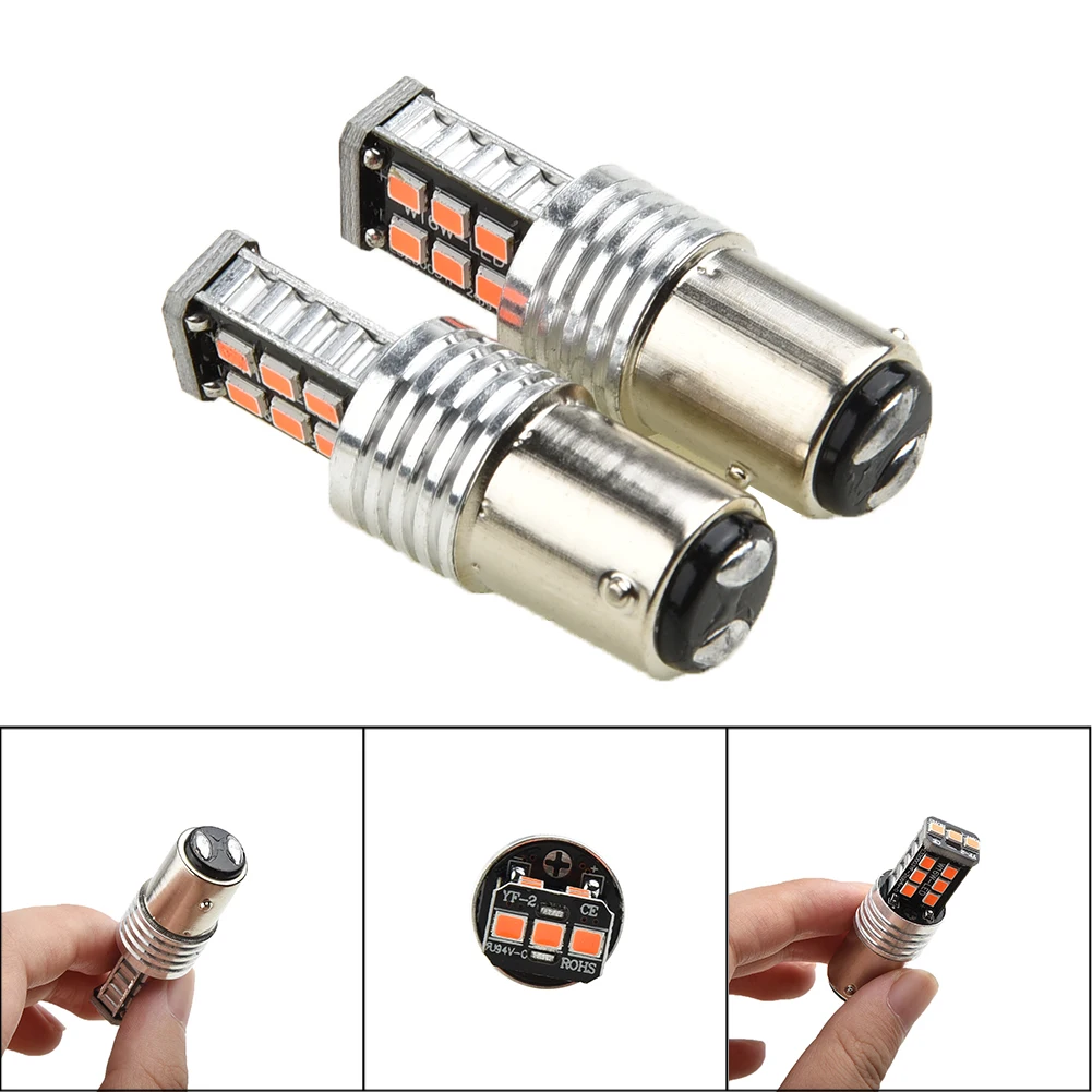 

Red Set 12V 15 LED 2835 15W Car Bulb Aluminum Canbus for BAY15D 1157 Kit Durable Useful Stop Part 2x New Hot Stock
