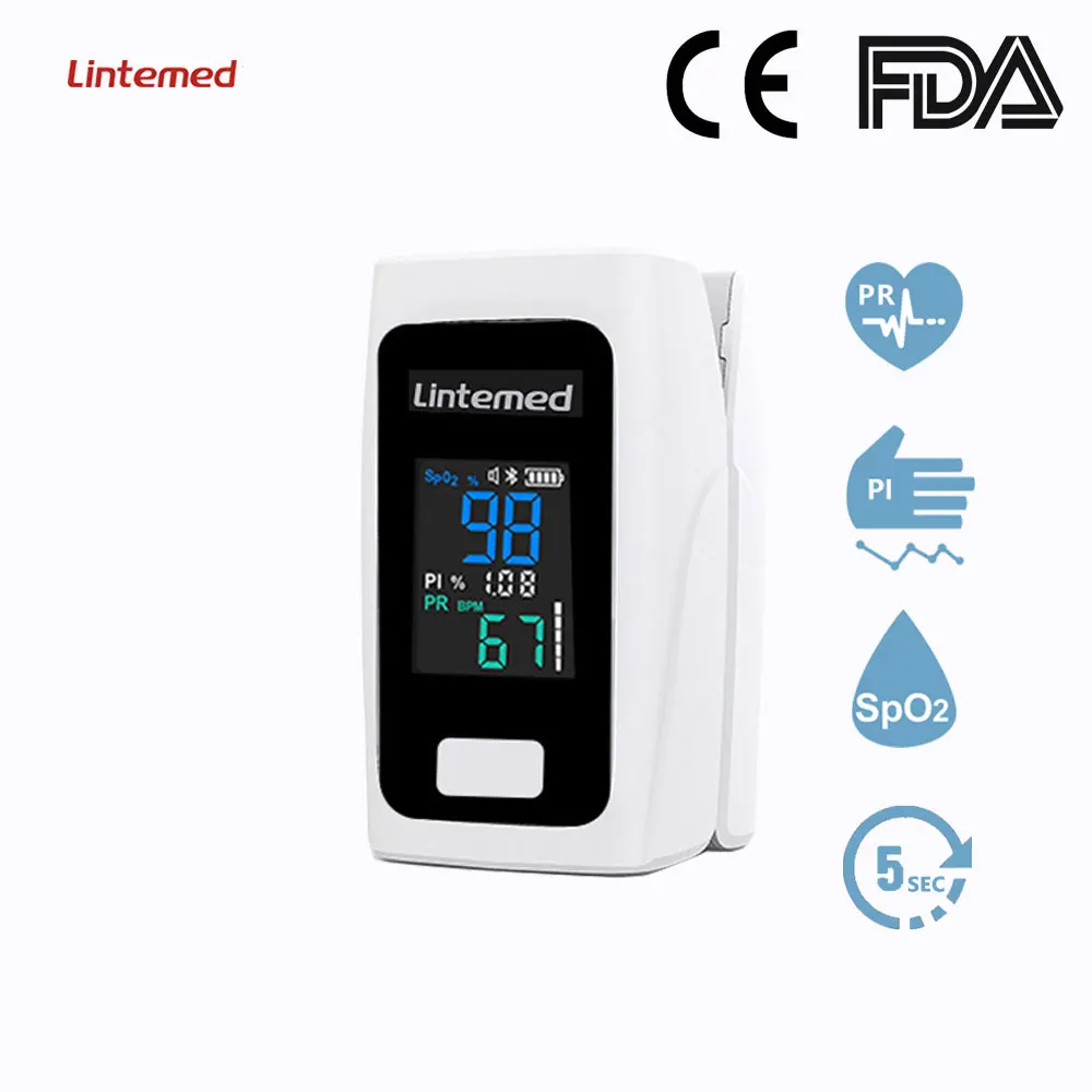 

Портативный Медицинский Пульсоксиметр Lintemed на кончик пальца, монитор сердечного ритма, забота о здоровье детей и мам, монитор уровня кислор...