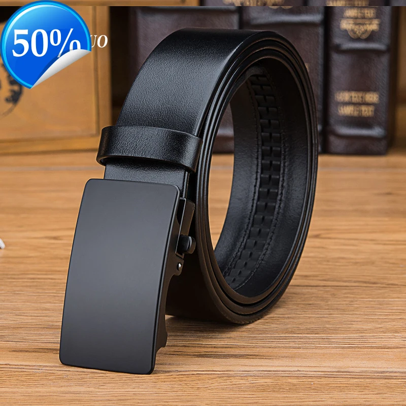 Famous Brand Business Belt Men Top Quality Cowskin Genuine Luxury Leather Belts for Men Strap Male Metal Automatic Buckle