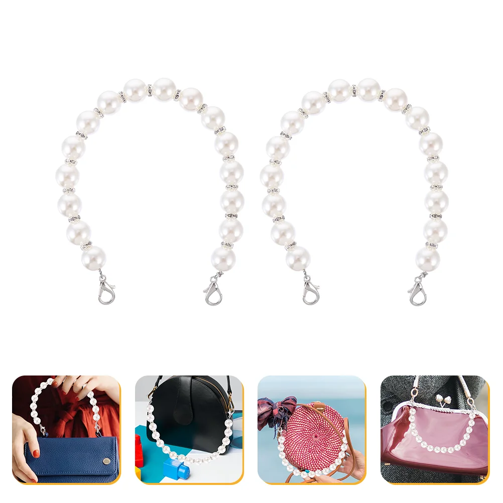 

2pcs Purse Strap Bag Pearl Chain Replacement Handbag Purse Accessory