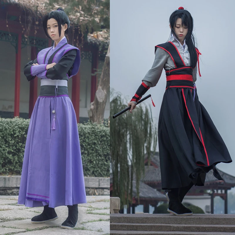 

Anime Mo Dao To Shi Wei Cosplay Wuxian Jiang Cheng Costume Hanfu Grandmaster of Demonic Cultivation Juvenile Ver. Costume Wig