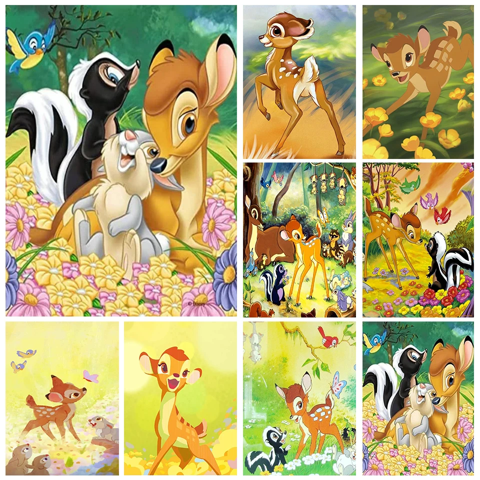 

Disney 5D Diy Diamonds Painting Fawn Bambi Movie Series Full Diamond Embroidery Exclusive Handmade Custom Home Decor Gifts Ll421