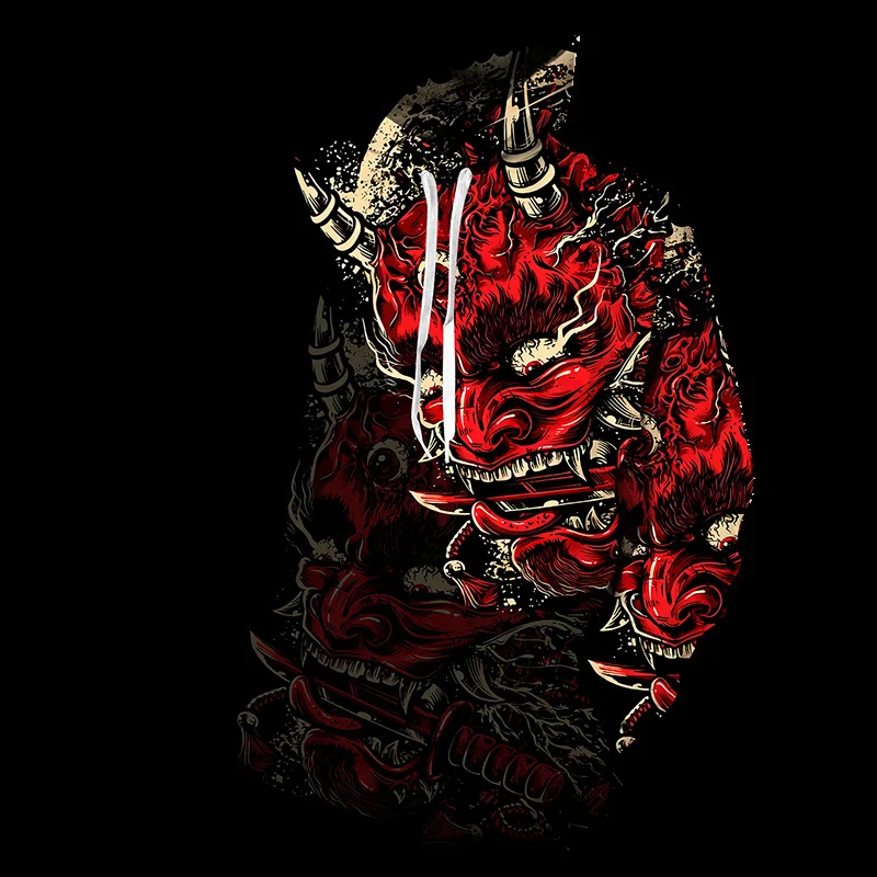 

2023 New Anime die 3d Japanese Samurai Sweatsirt Men/Women Fasion Black dies Pullover Autumn And Winter Men's Clotin