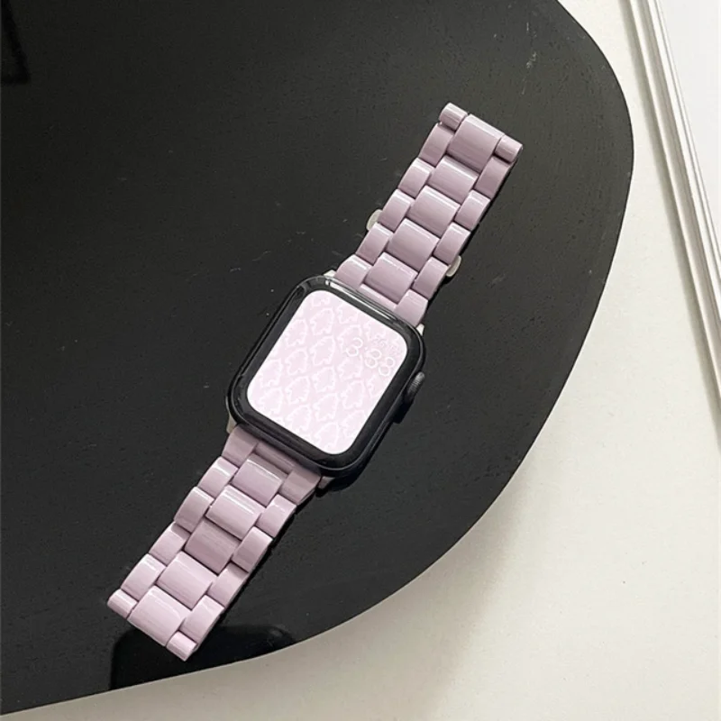 Acrylic Watch Strap For Apple Watch Bracelet Series 8 49mm 7 6 5 4 42mm 38mm Correa Candy For iwatch band 3 44mm 40mm 41MM 45MM