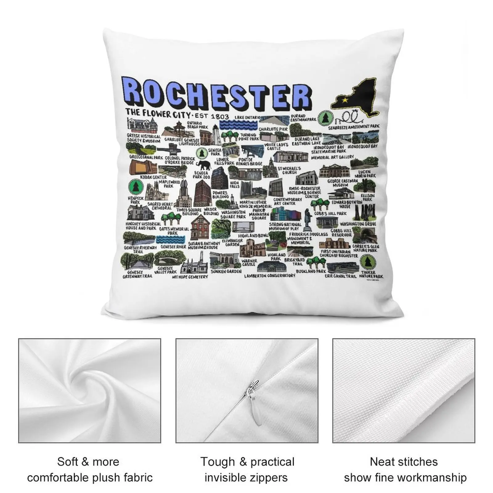 Подушка для дивана с изображением карты Нью-Йорка