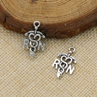 10pcs silver plated register nurse charms pendants for diy jewelry making bracelet necklace accessories craft