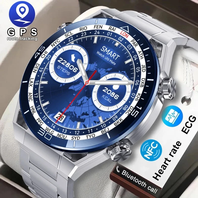 

2023 New NFC ECG+PPG Bluetooth Call GPS Motion Tracker Smart Watch For Huawei Watch Ultimate IOS Android Smartwatch Men Watches