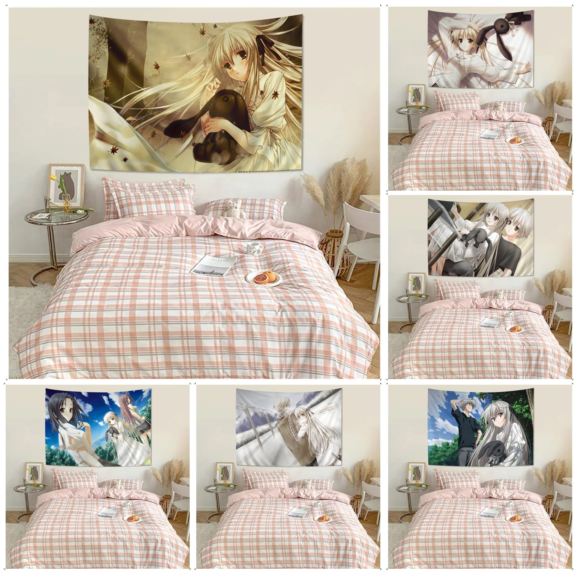 

Yosuga No Sora Cartoon Tapestry Hanging Tarot Hippie Wall Rugs Dorm Wall Art Decor