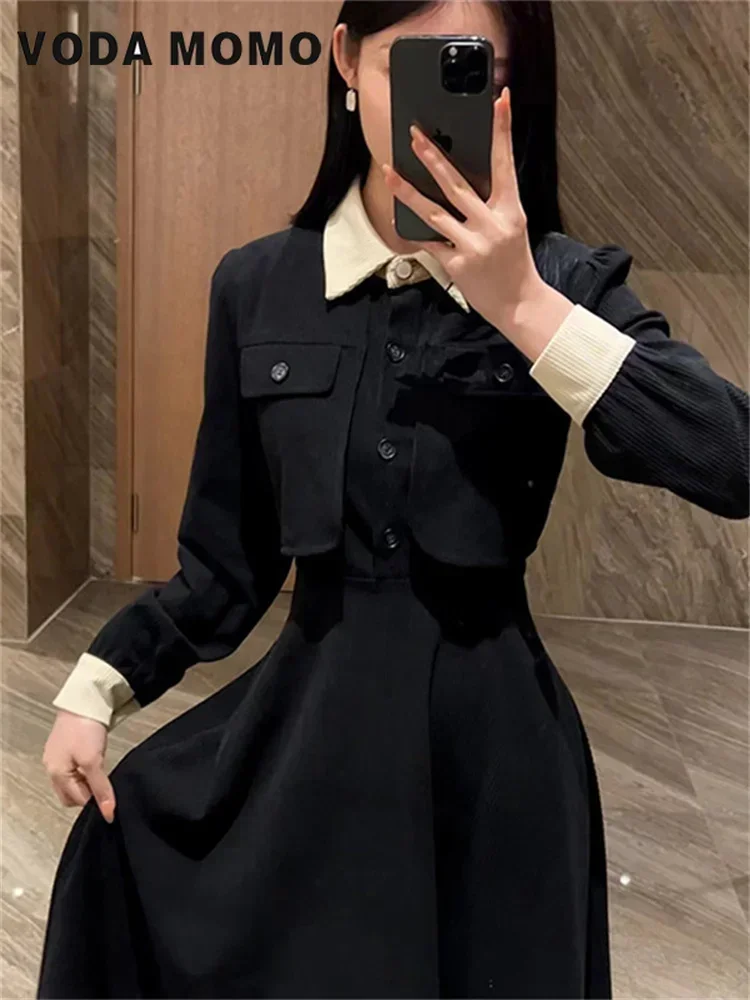 Женское платье из двух предметов модное стильное в Корейском стиле Осень-зима 2023