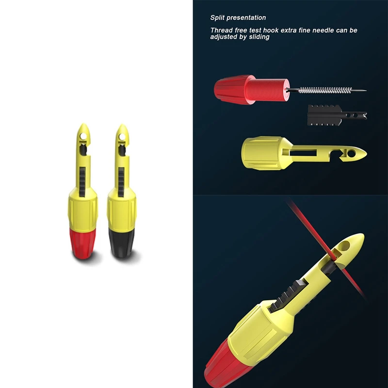 

P30039 2PCS Insulation Wire Piercing Puncture Probe Test Hook Clip With Socket Automotive Car Repair