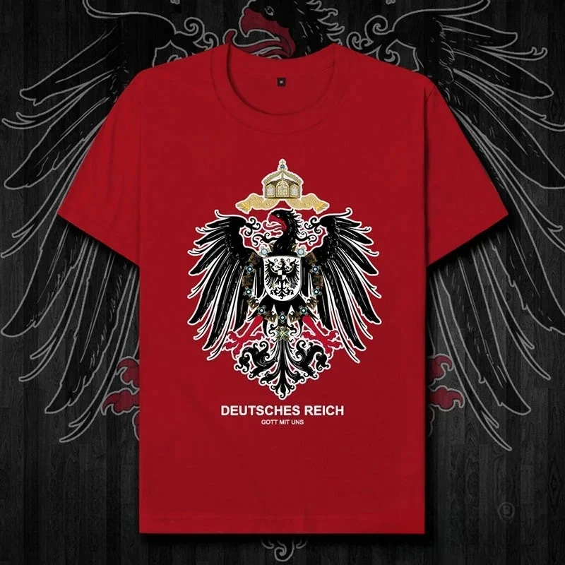 Фото Футболка «Немецкая империя Пруссия», черный значок ястреба, хлопковая мужская футболка с круглым вырезом и коротким рукавом, новый размер S-3XL №5