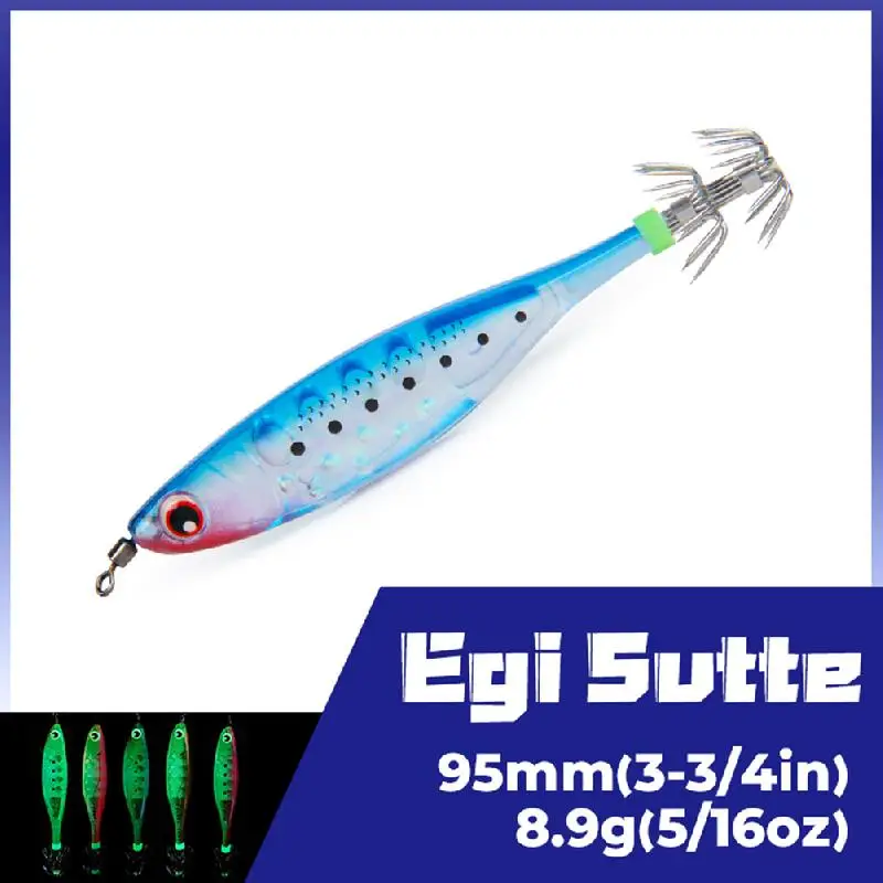 

Sea Fishing Lure Hard Bait Wood Shrimp 9.5cm 8.9g Fishing Wobbler Squid Hook Jig Artificial Lure jigging Lure Octopus Bait