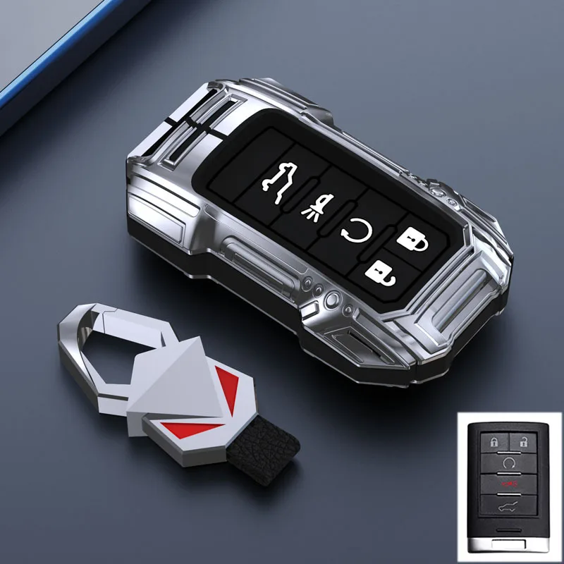 Полный Чехол из цинкового сплава для автомобильного ключа для Cadillac Escalade CTS DTS ESV SRX STS CT5 CT6 XTS XT4 XT5 ATS, 3, 4, 5 кнопок