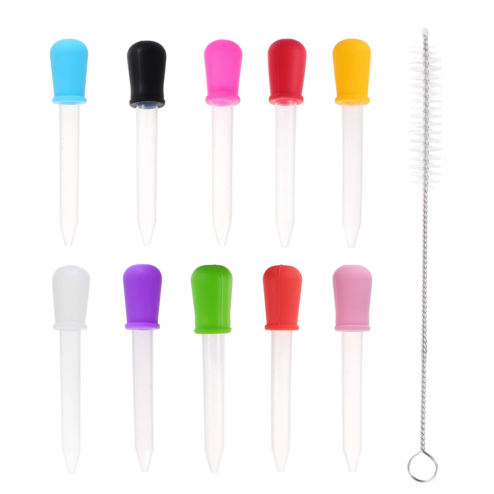 

10Pcs Infant Pacifier for Kids Silicone Pipettes Transfer EyeSilicone Baby Bottle with Bulb Tip Cleaning Brush for Candy