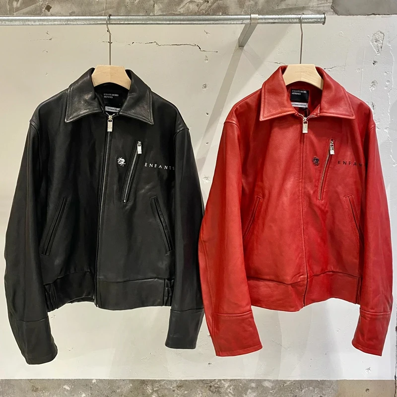 Новая куртка из овечьей кожи Enfants Riches Deprimes с дымчатой вышивкой верхнее пальто High