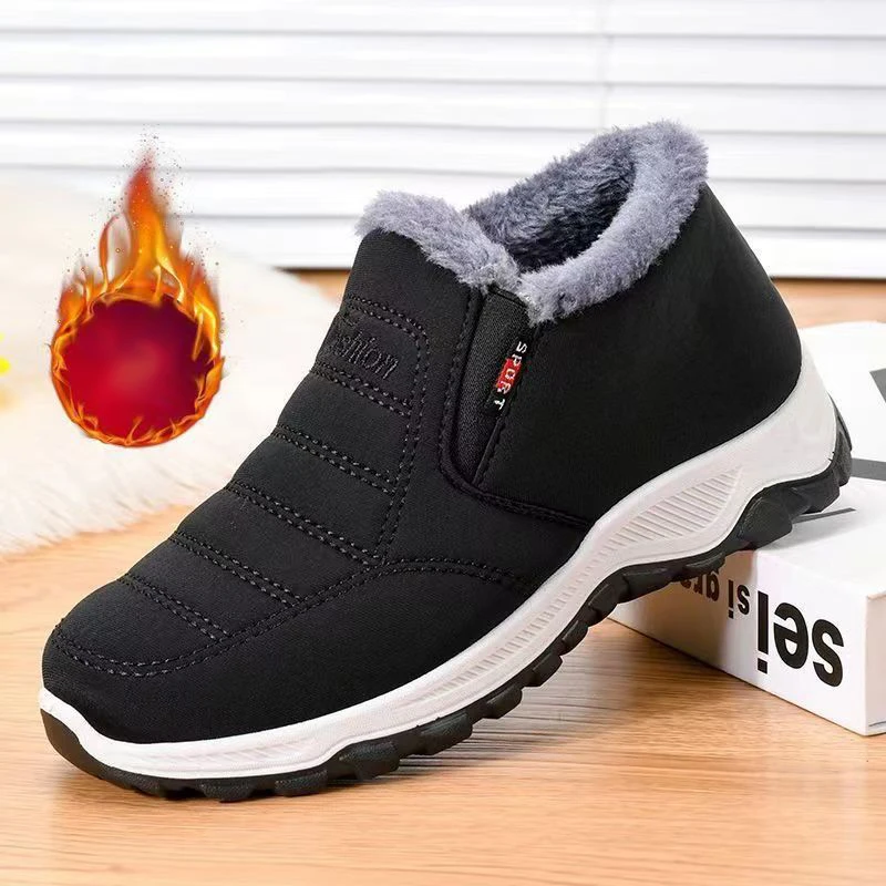 Snow Women's Boots Lightweight Women Booties Slip On Shoes Plus Size Ankle Platform Solid Botas Mujer