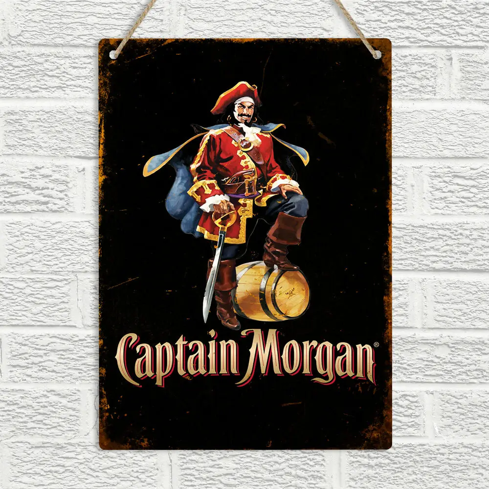 CAPTAIN MORGAN Spiced Rum Metal Wall Plaque Sign Vintage Retro Bar Pub Man Cave | Plaques &amp Signs